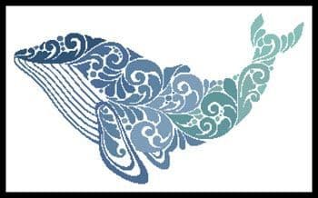 Whale Silhouette by Artecy printed cross stitch chart
